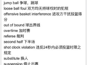 篮球防守犯规的专业术语解析（揭秘篮球防守犯规中的关键术语及其运用技巧）